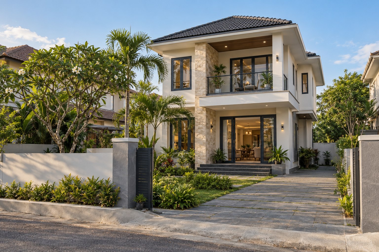 Nhà ở bên khoảng xanh